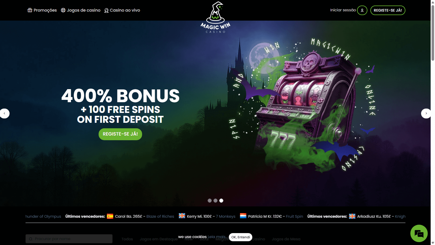 Magic Win Casino Screenshot per desktop
